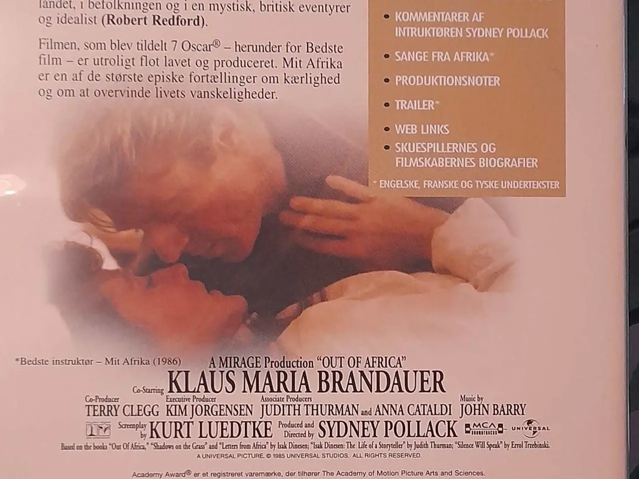 Billede 2 - Mit Afrika, instruktør Sydney Pollack, DVD