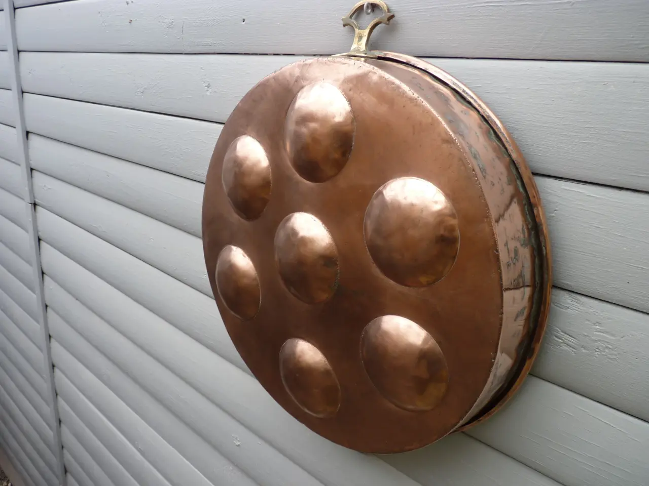 Billede 4 - Gammel kobber - æbleskivepande Ø: 40 cm. 