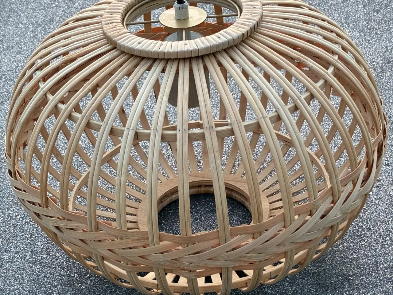 Billede 4 - Oval bambus pendel lampe 