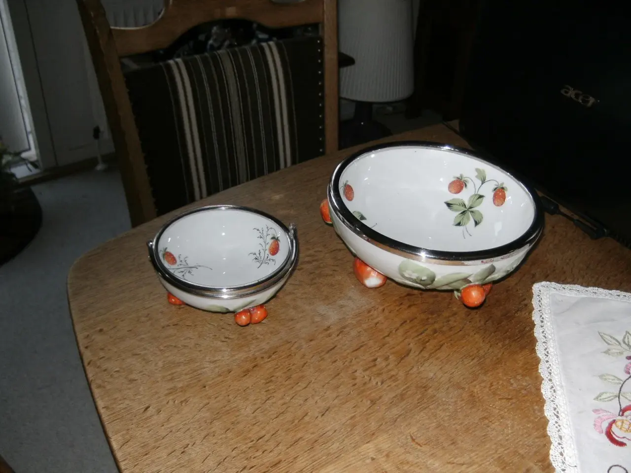 Billede 3 - Gamle jordbærstel glas og porcelæn