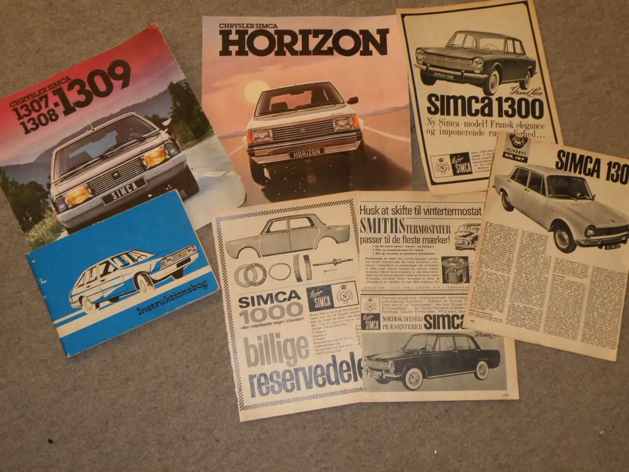 Billede 1 - SIMCA... 1307/09 inst.bog fin.. Brochure+reklamer