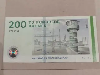200 Hundrede Kroner fra 2016. Bankfriske