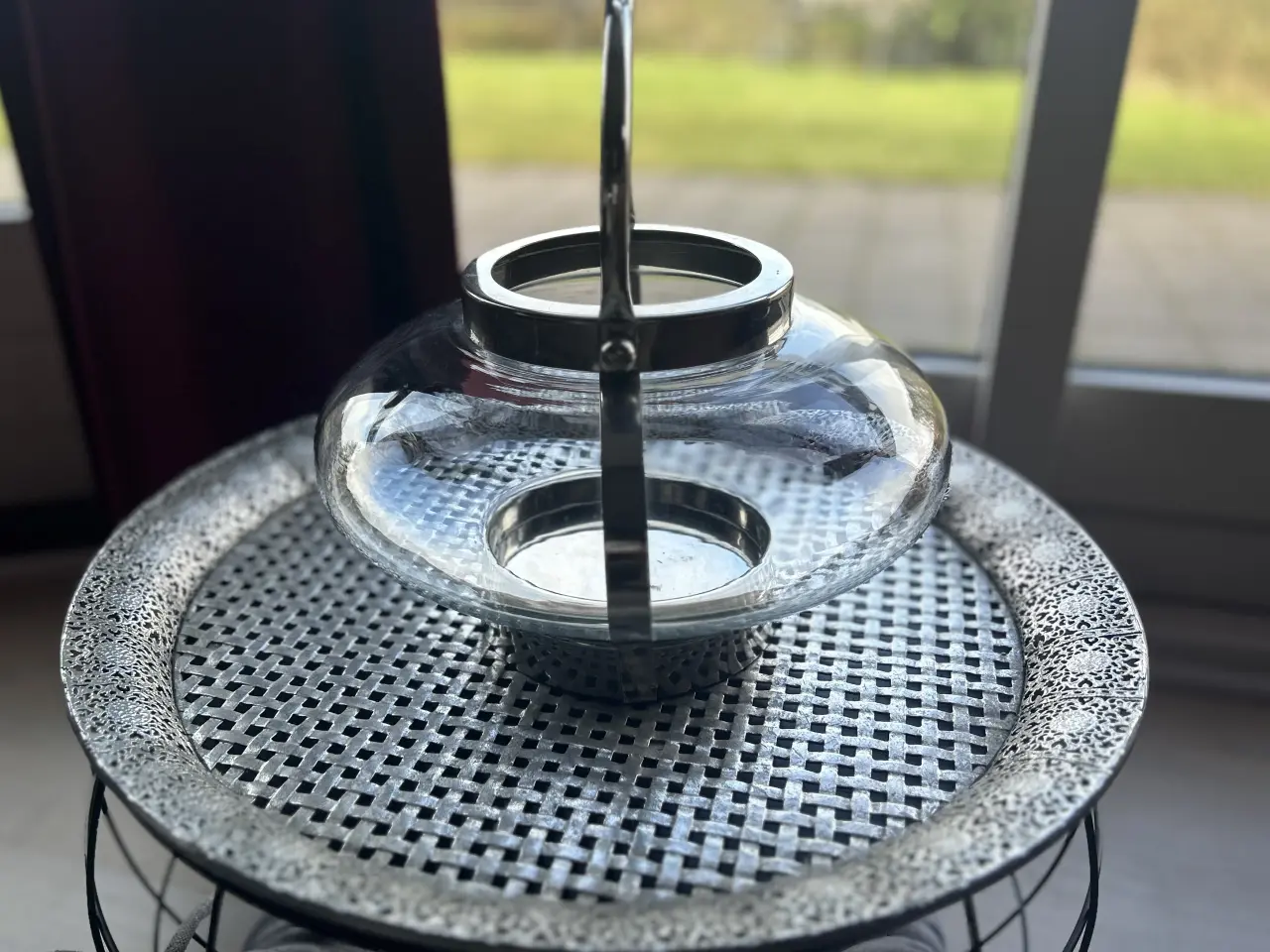 Billede 2 - Oval glaslanterne i okay stand
