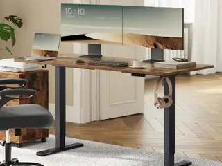 Elektrisk hæve-sænke stel til skrivebord - justerbart 80-150 cm, memory 3 højder, 70 kg, stål, ink black