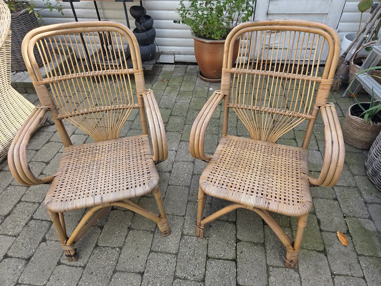 Billede 2 - Fletstole i bambus/ratten, sæt af 2
