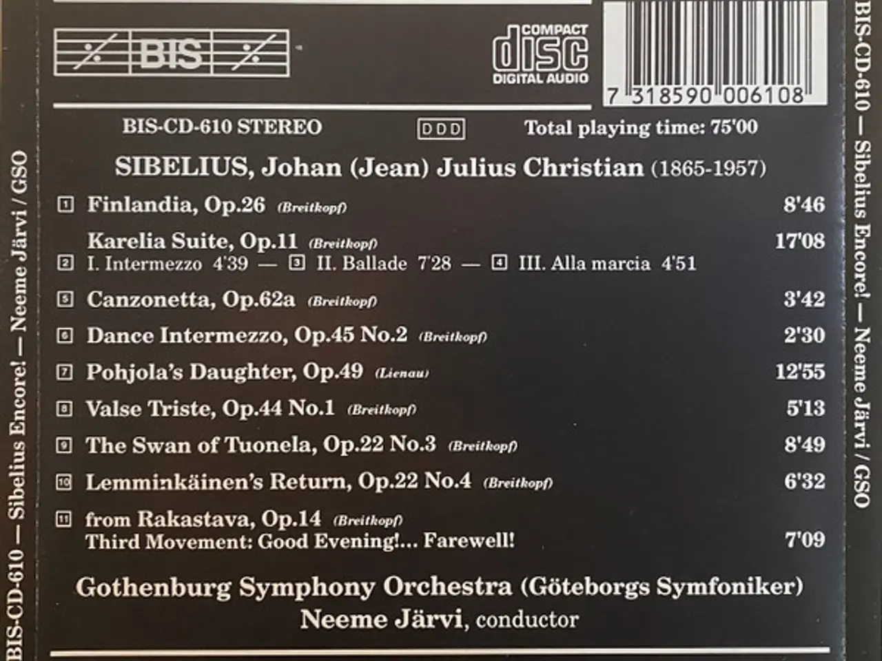 Billede 2 - Jean Sibelius… – Sibelius Encore! – CD