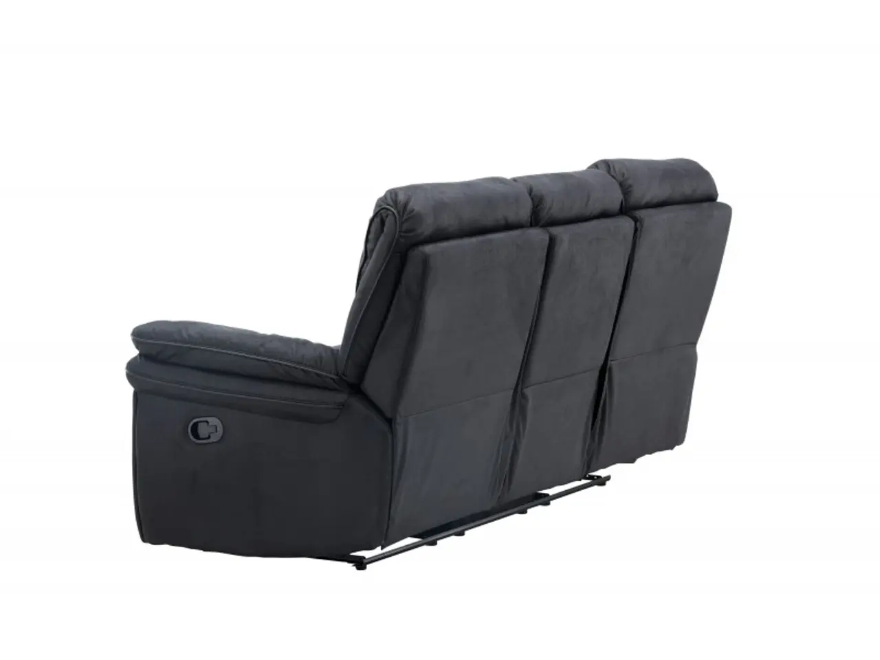 Billede 7 - Christopher 3 pers Recliner Sofa  - Sort Ruskindsblød mikrofiber