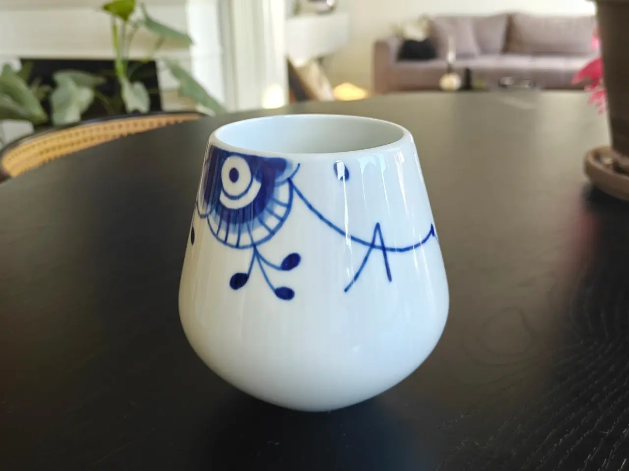 Billede 1 - Royal Copenhagen Blå Mega Riflet vase 12 cm