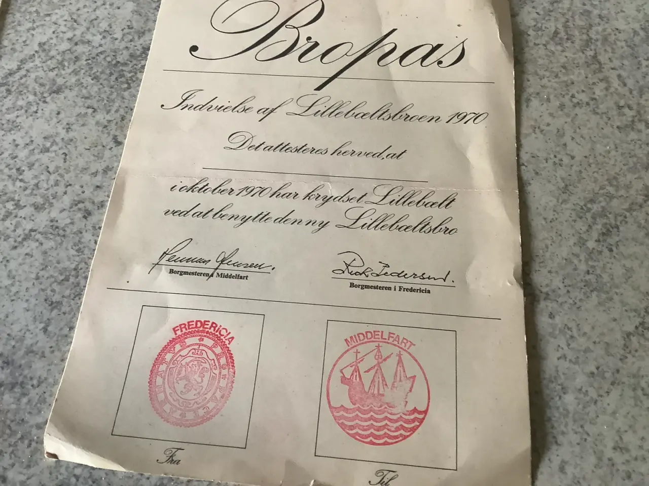 Billede 1 - Originalt bropas Lillebæltsbroen 1970