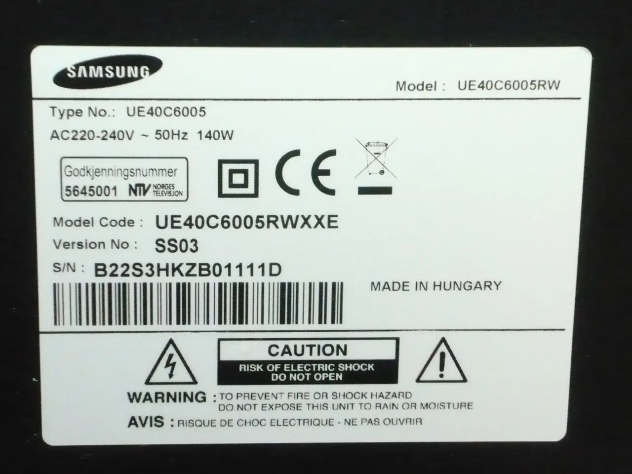 Billede 3 - VELHOLDT "SAMSUNG" 40" LED T.V. INCL. SURRAUND