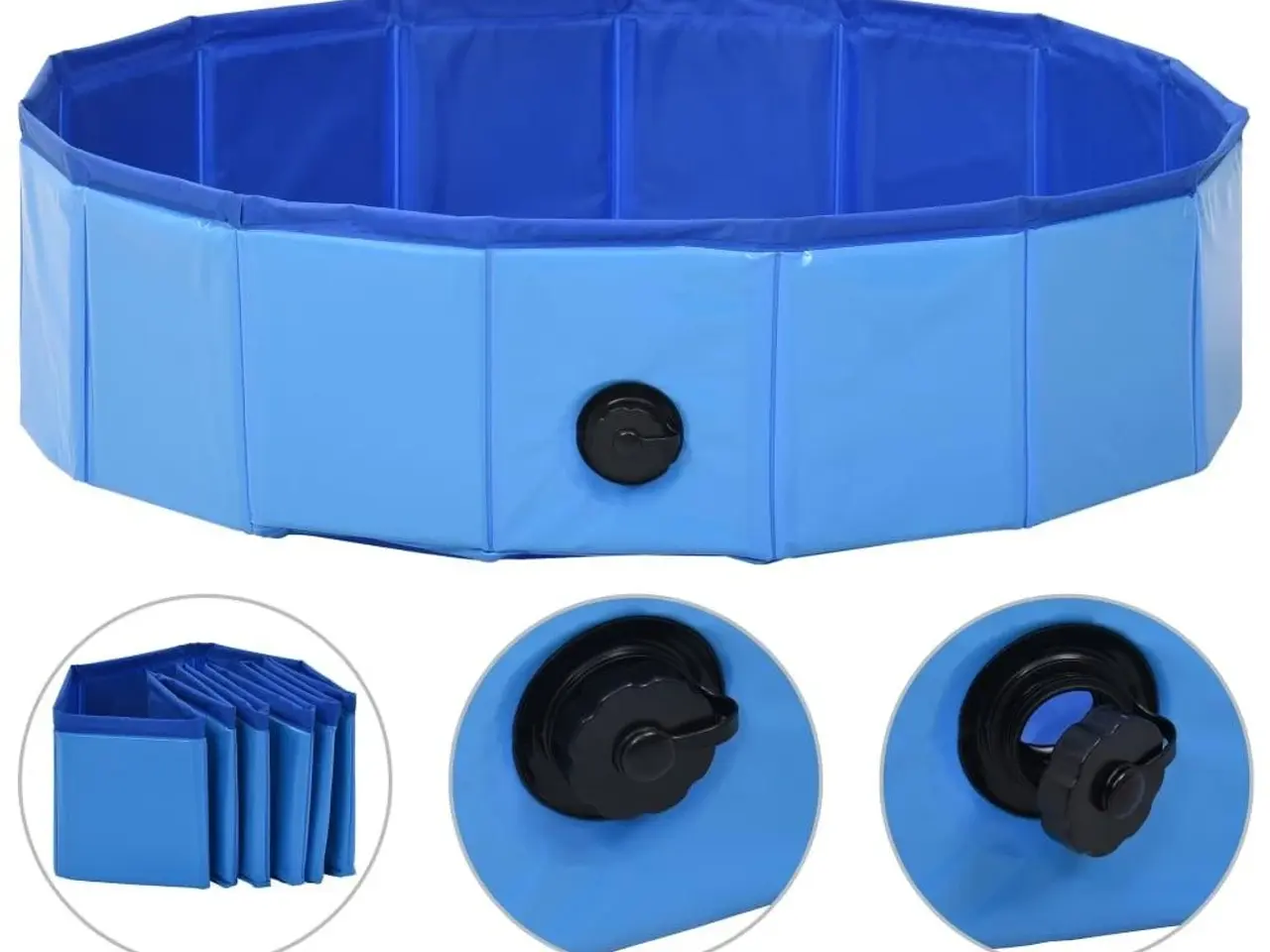 Billede 2 - Foldbart hundebassin 80 x 20 cm PVC blå