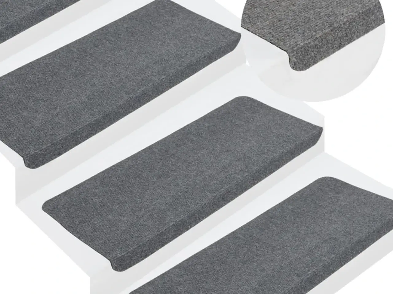 Billede 1 - Selvklæbende trappemåtter - 15 stk. 65 × 24,5 × 3,5 cm, grå