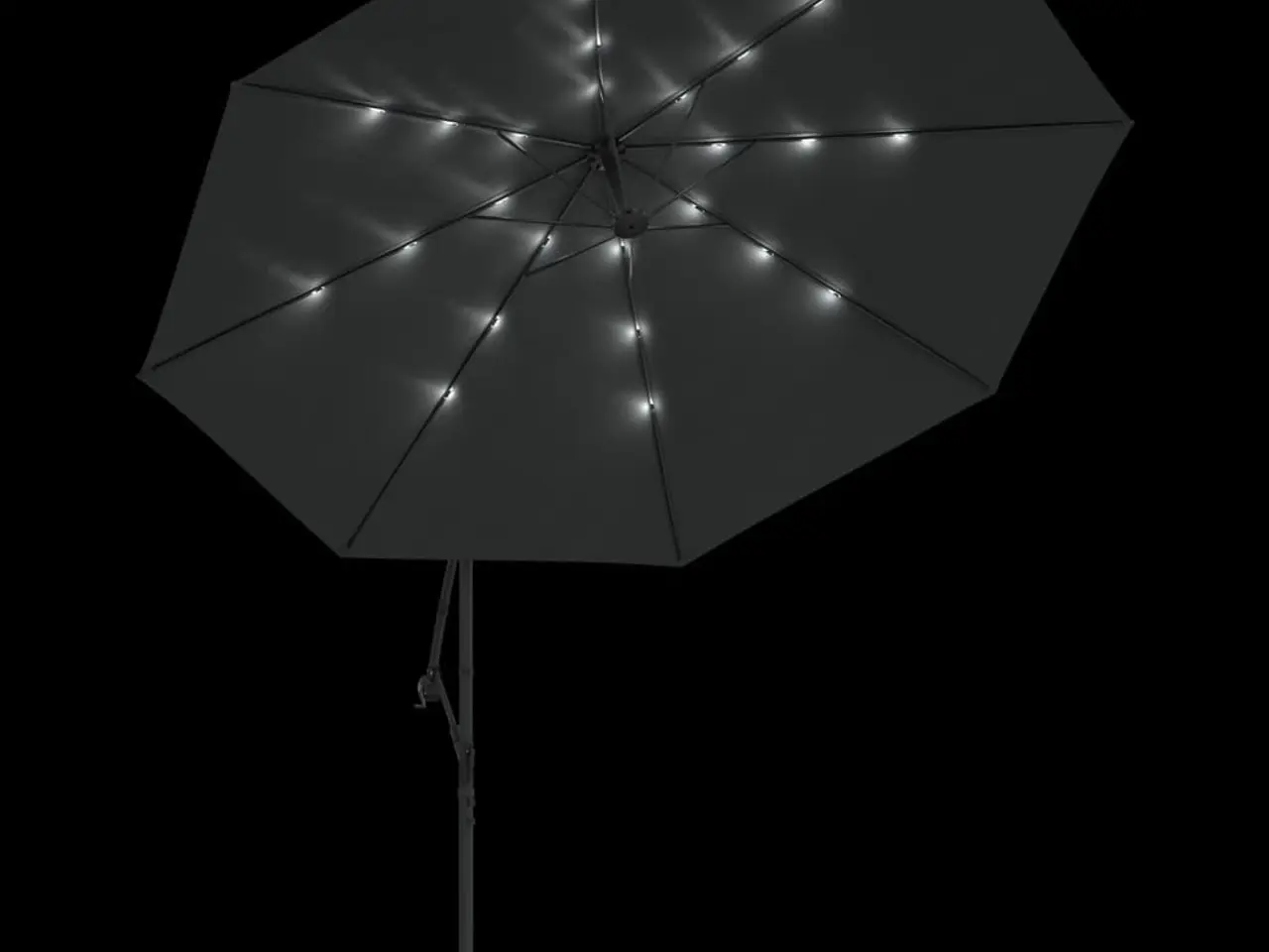 Billede 6 - Hængeparasol med LED-lys 350 cm antracitgrå