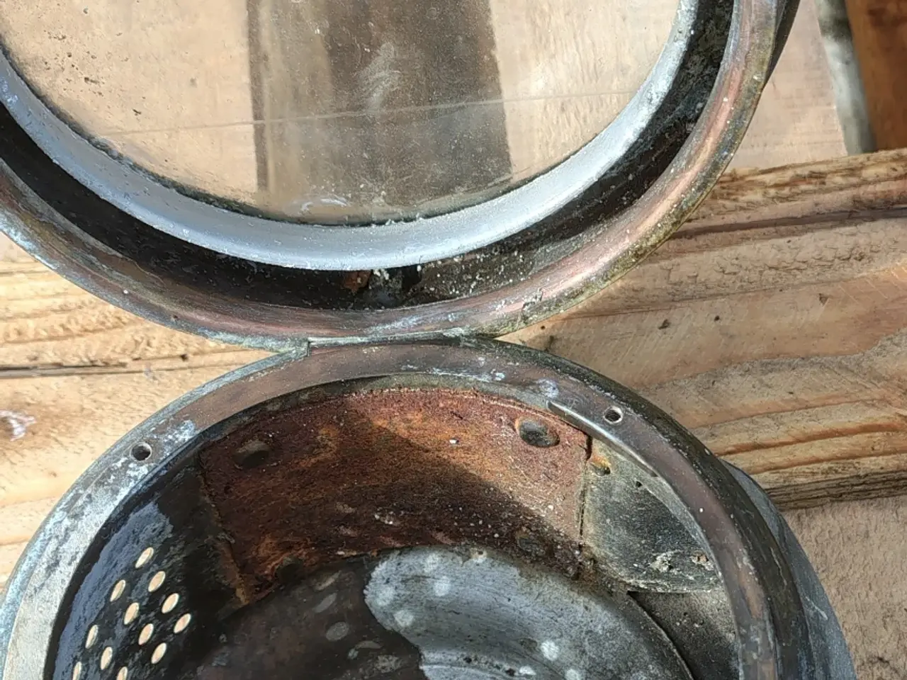 Billede 2 - Antik karbidlygte i messing m. glas