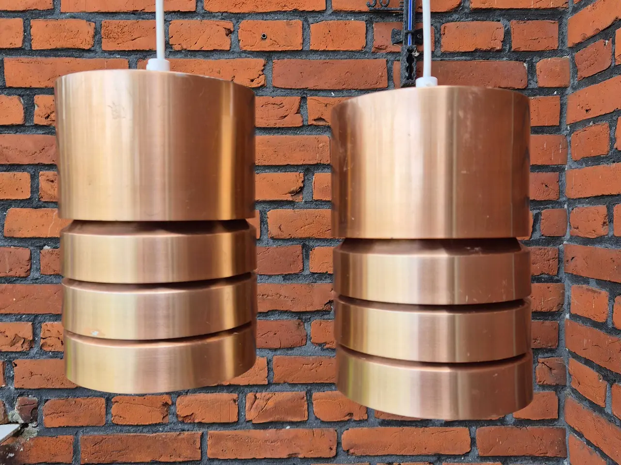 Billede 1 - Cylindriske kobberfarvede retrolamper