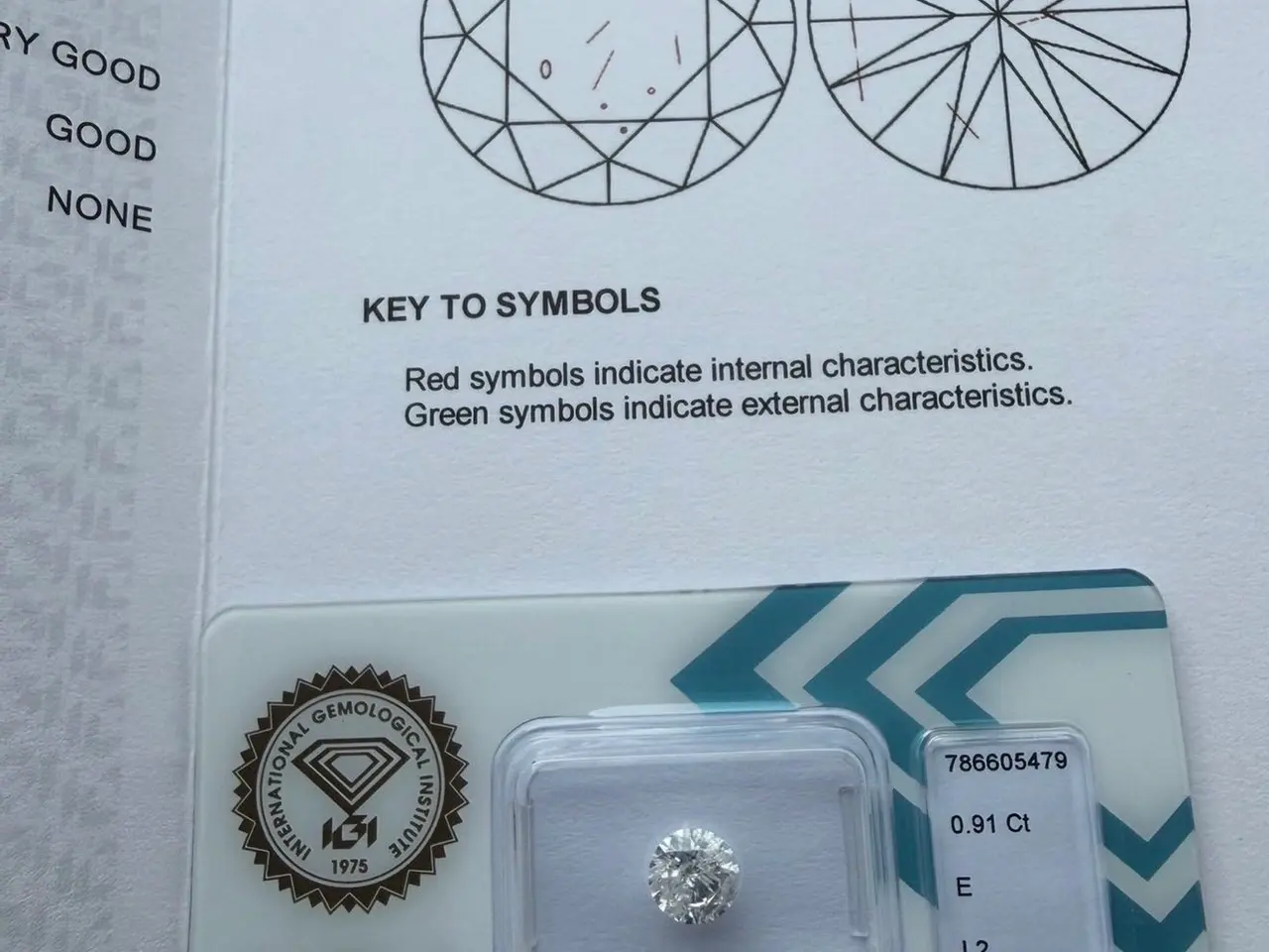 Billede 5 - IGI-Certficeret naturlig diamant - 0,92ct E/I2