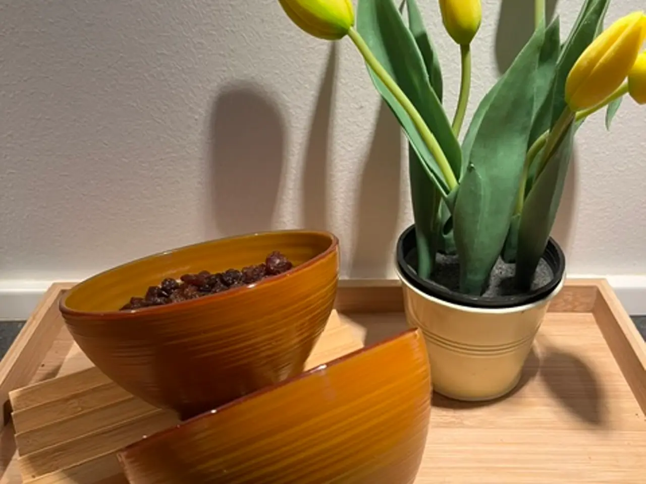 Billede 3 - 2 flotte franske vintage glasskåle–karamel/ravgule