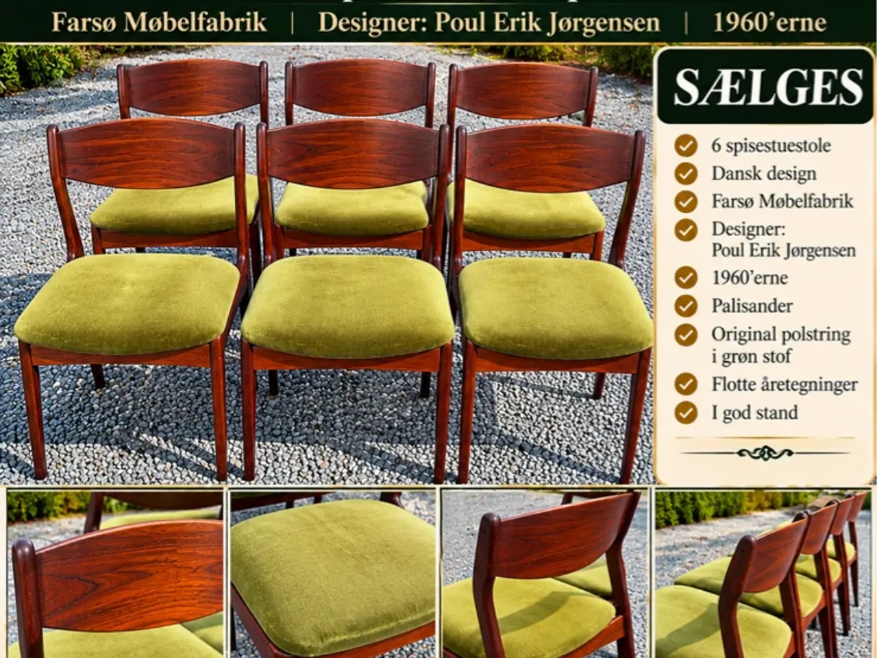 Billede 1 - Danske Designer Stole i Palisander