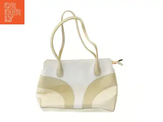 Hvid og beige håndtaske fra David Jones (str. 38x24 cm)