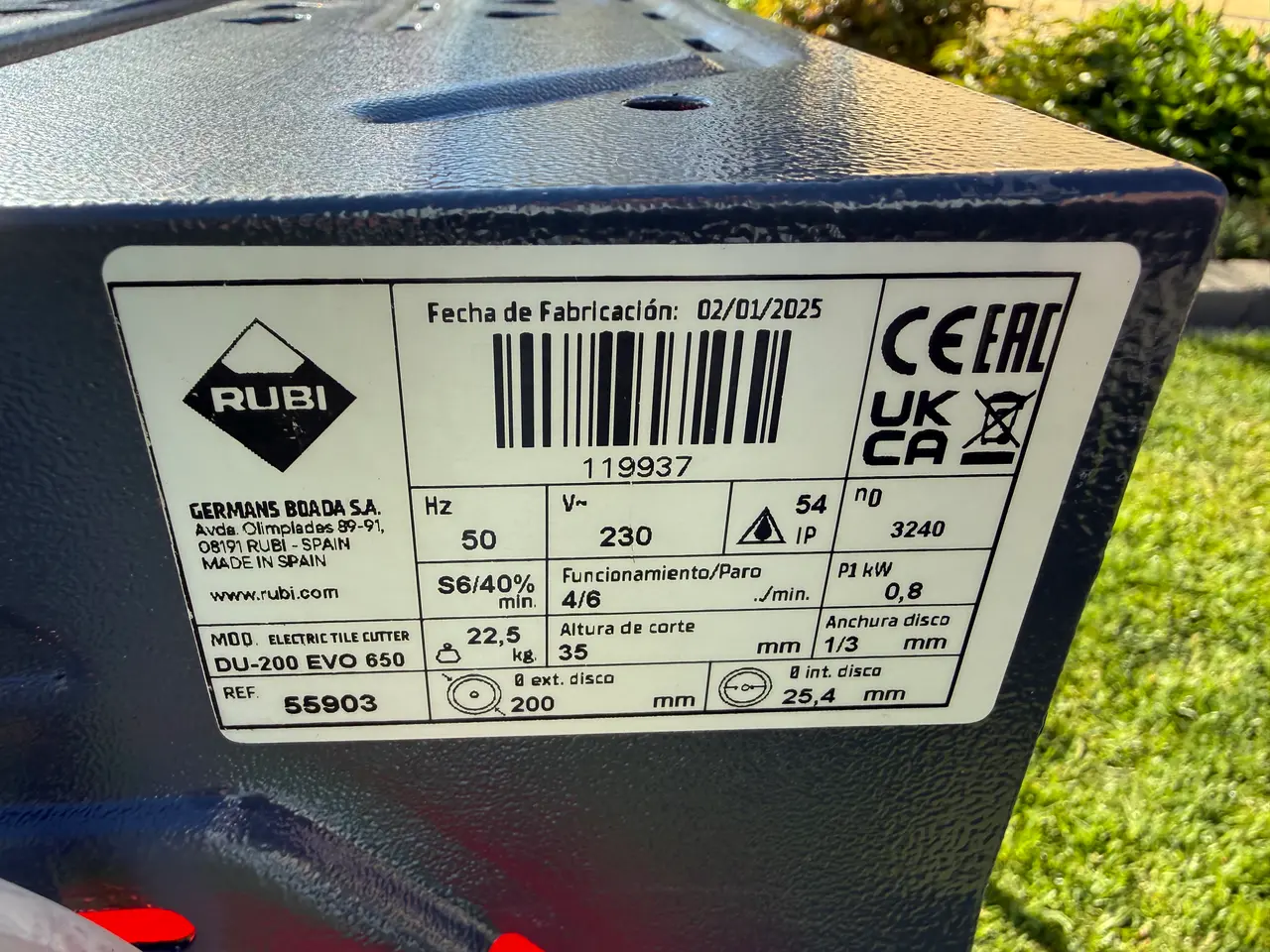 Billede 7 - RUBI DU-200 EVO 650 fliseskærer på stativ - 650 W,