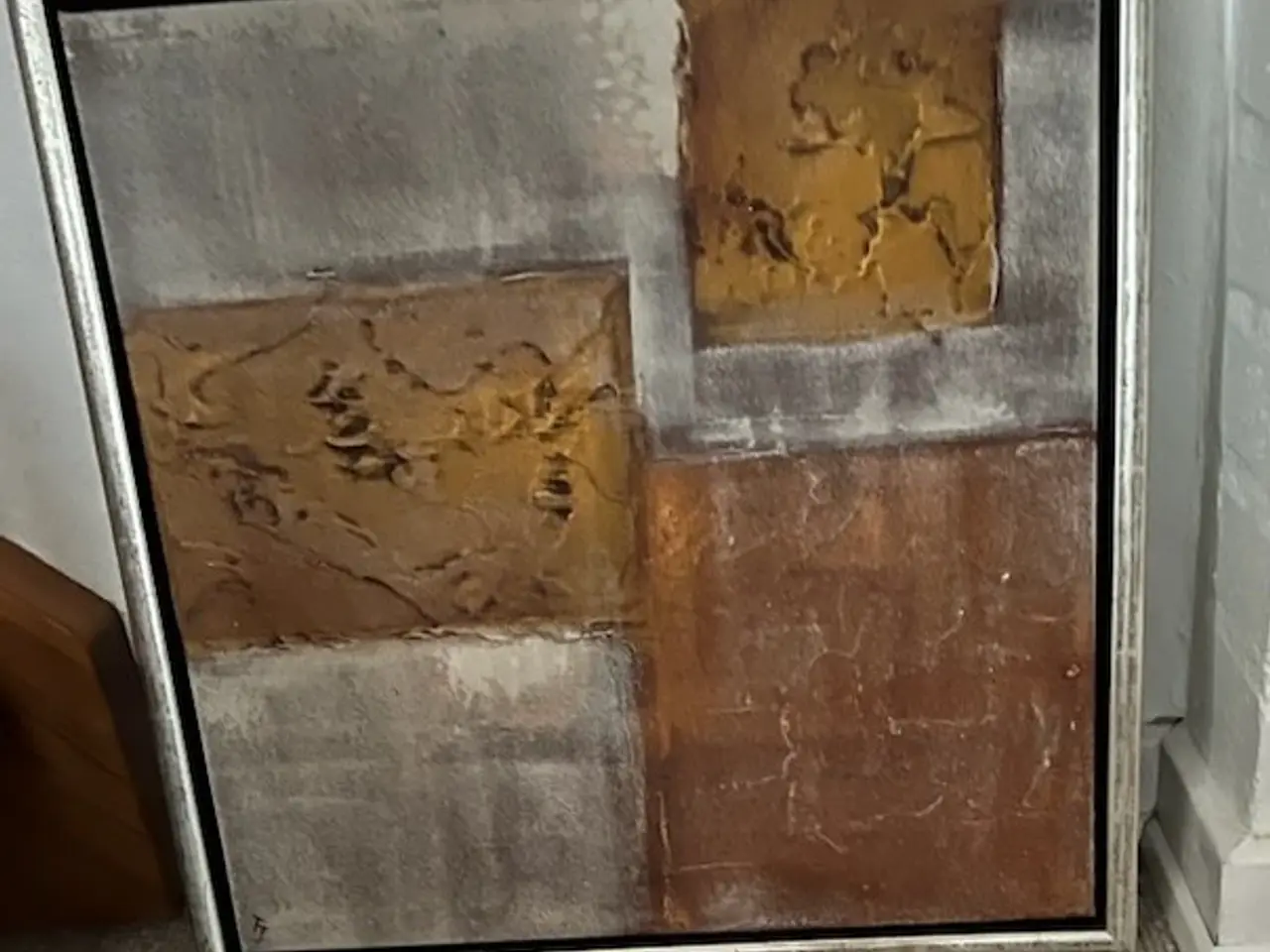 Billede 2 - 2 FLOTTE MALERIER I SVÆVERAMMER, 44X44 CM