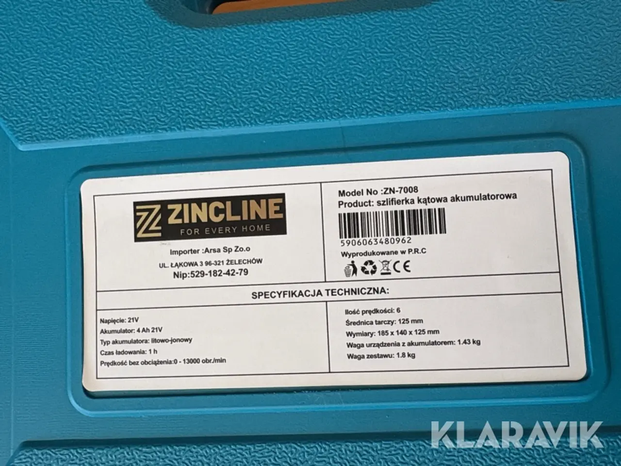 Billede 4 - Vinkelslibere Zincline ZN-7008 2 Styk