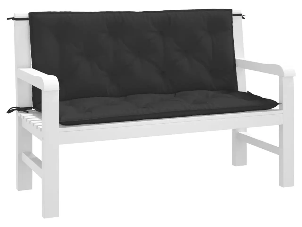 Billede 2 - Hynde til havebænk 120 × (50+50) × 7 cm i oxfordstof - sort