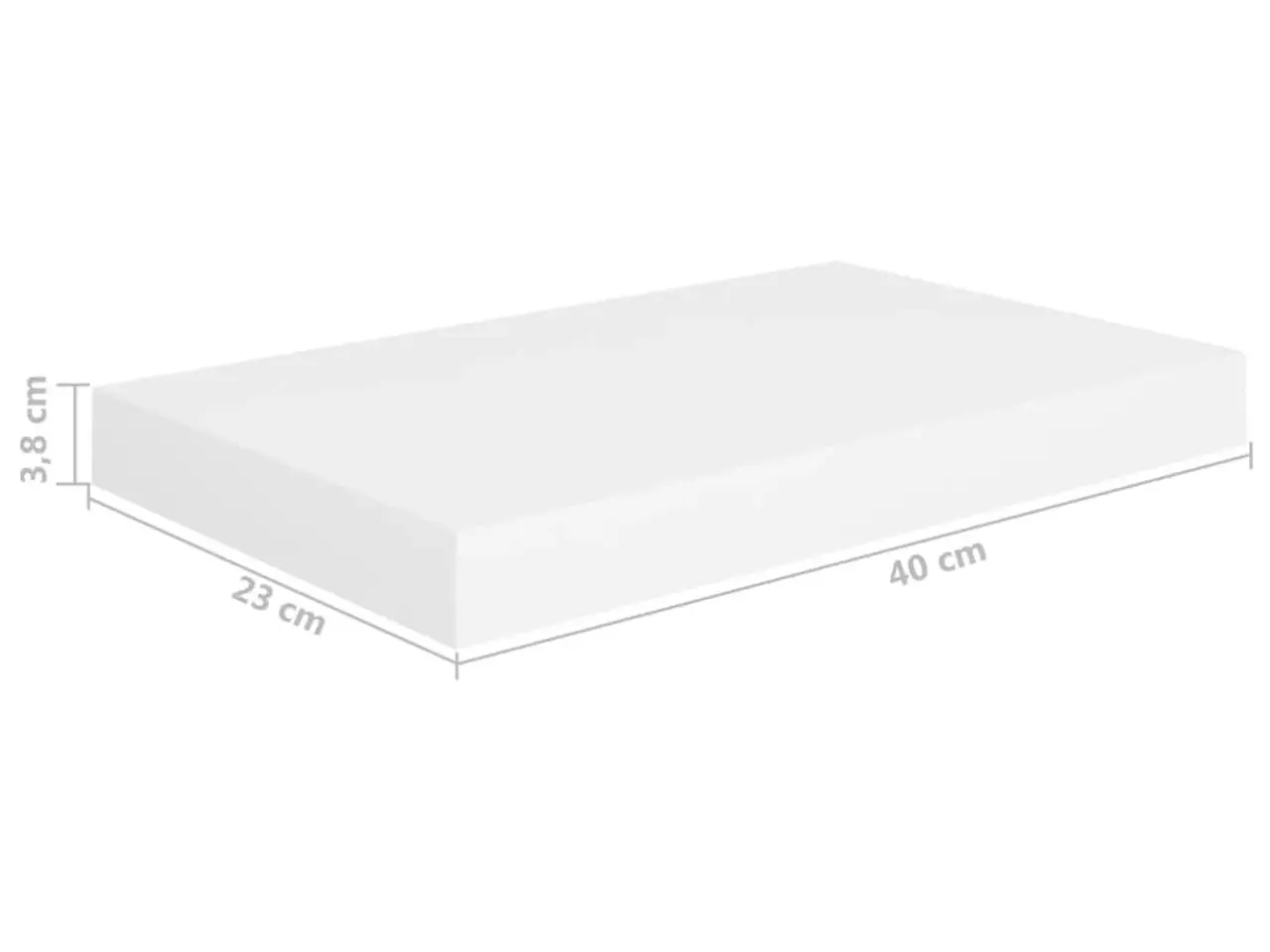Billede 10 - Væghylder 2 stk. 40x23x3,8 cm MDF hvid