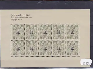 Danmark julemærkeark nytryk 1906/76 - POSTFRISK