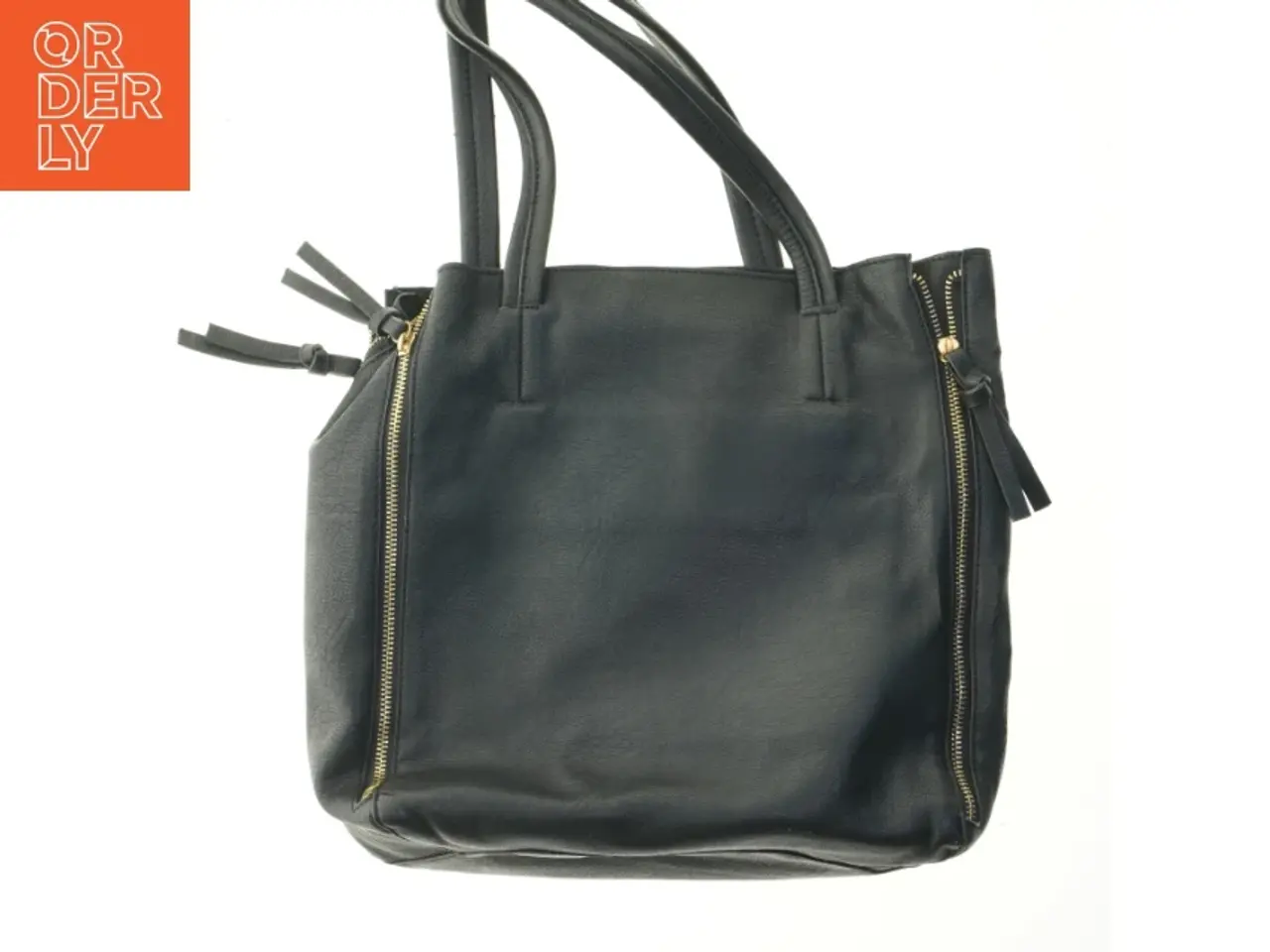Billede 2 - Sort skuldertaske med lynlåse (str. 34x38 cm)