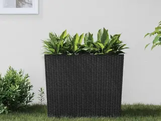Plantekrukke i rattanlook med udtagelig indsats, 12/44 l - antracit