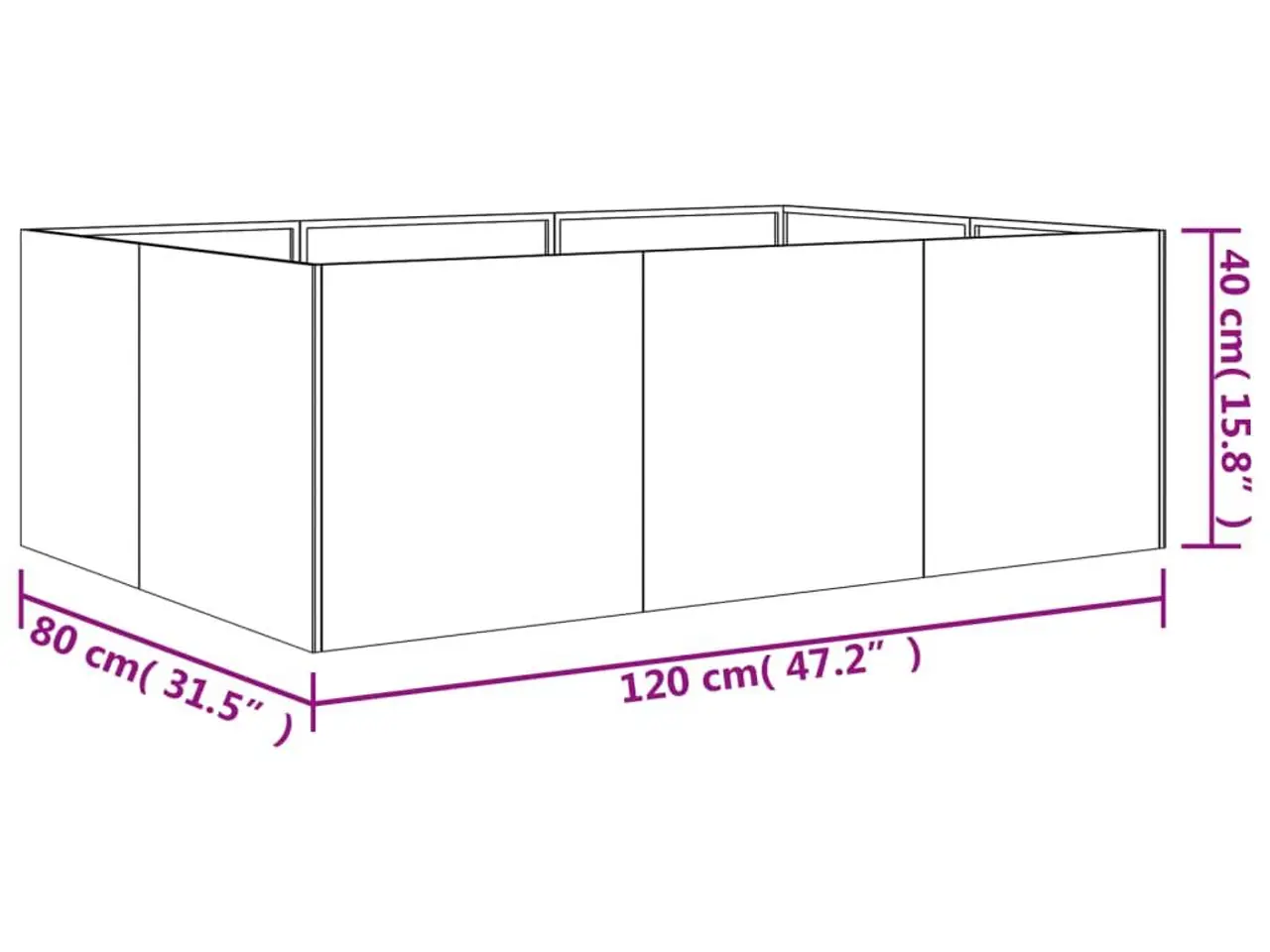 Billede 6 - Højbed i cortenstål 120 x 80 x 40 cm rustfarvet