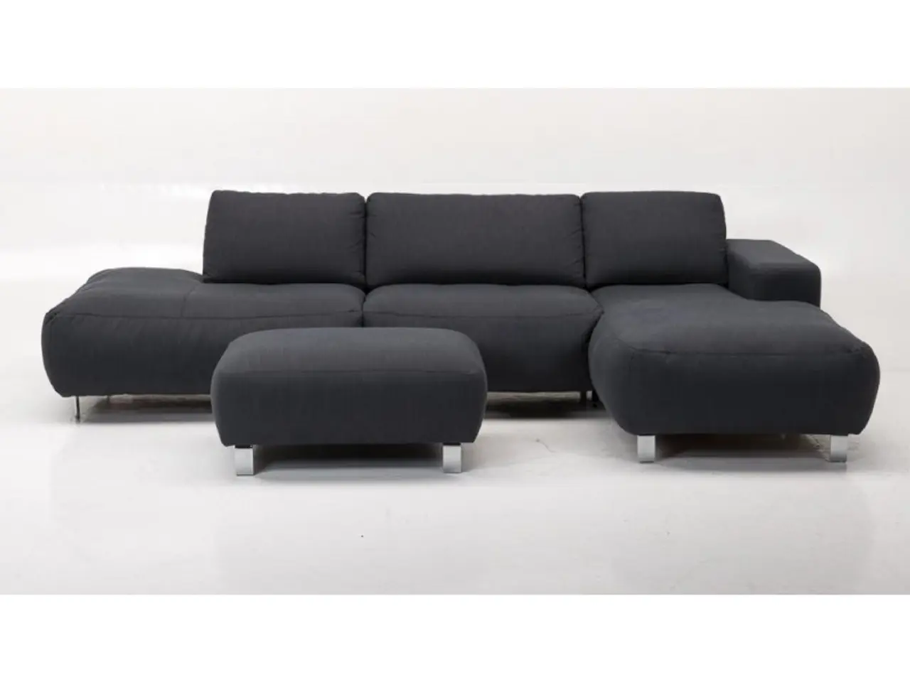 Billede 1 - Hjort Knudsen Aarhus chaiselongsofa med open end højrevendt sort stof