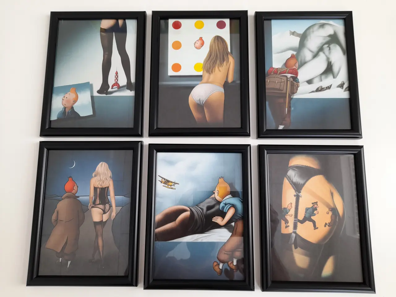Billede 1 - Tintin med ramme 15 x20 cm