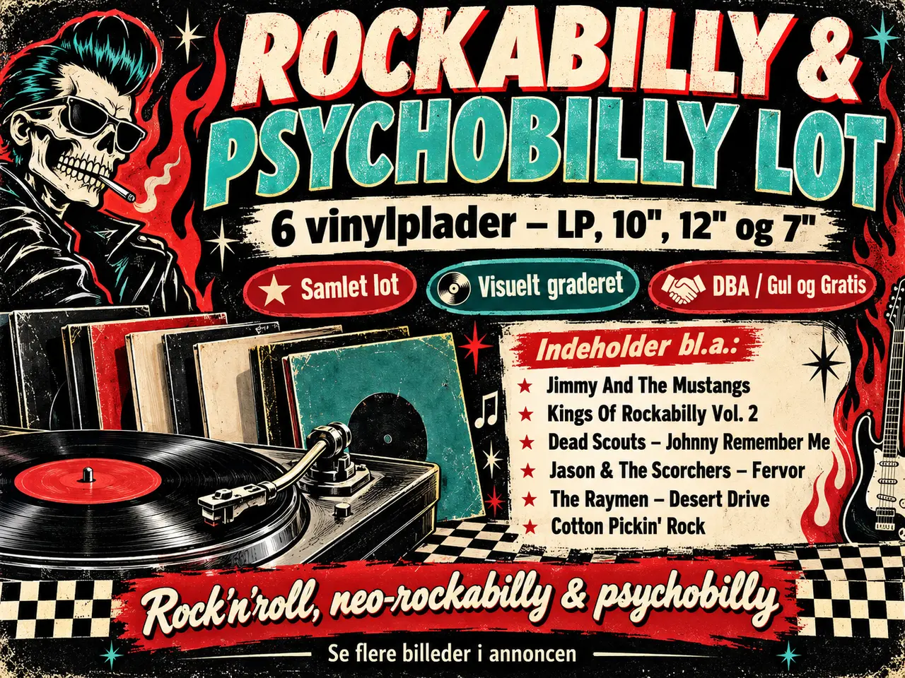 Billede 1 - Rockabilly, Psychobilly – 7 vinylplader