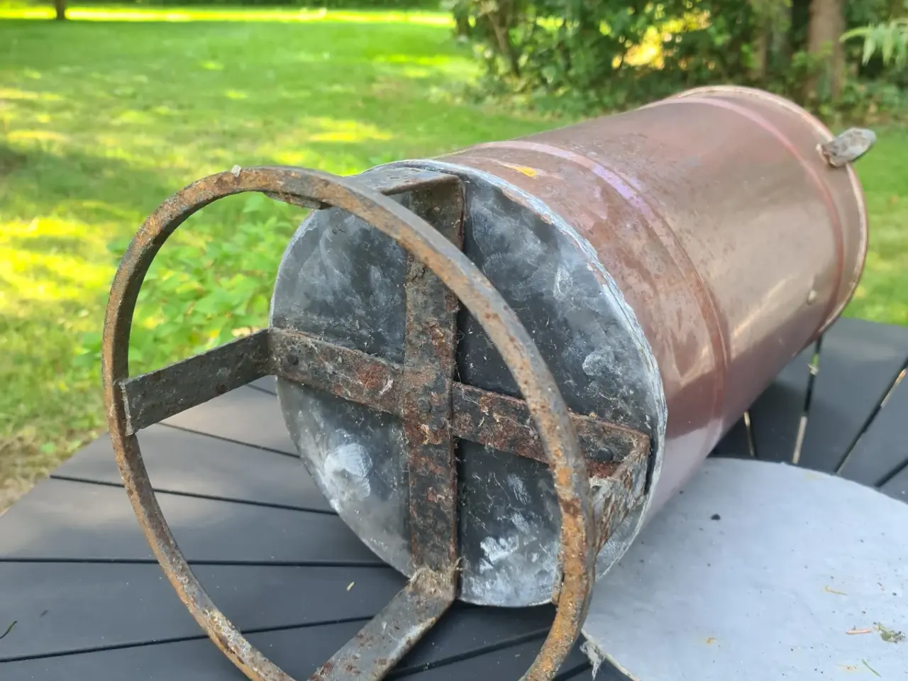 Billede 6 - Høj antik petroleumsbeholder / kulbøtte i kobber