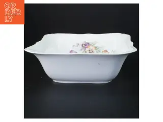 Porcelænsfad med blomstermotiv fra Bavaria (str. 24 x 24 x 8 cm)