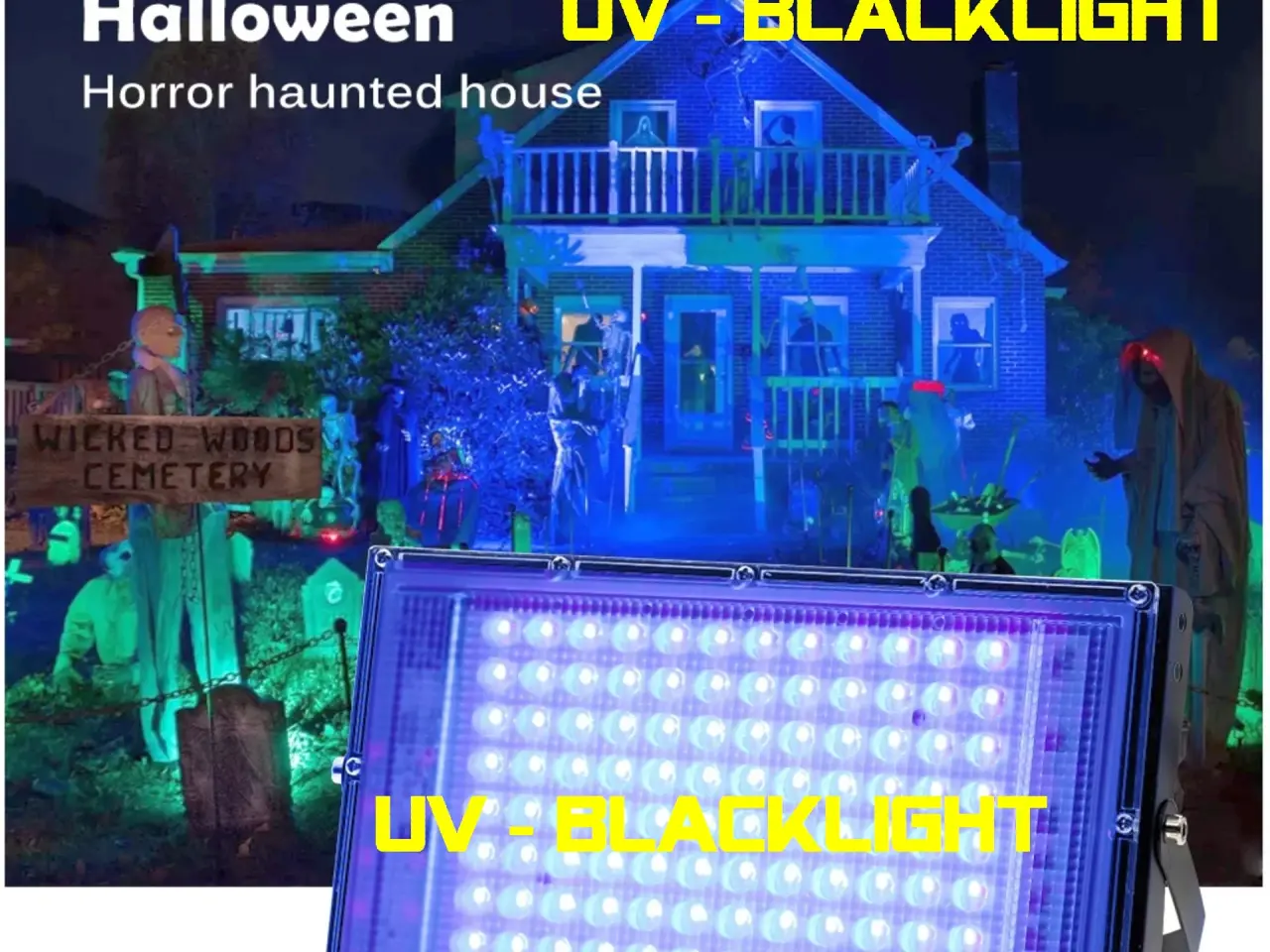 Billede 3 - Udlejes - 4 stk. BLACKLIGHT / UV FLADPANEL 150W.