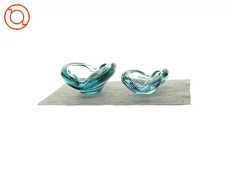 Holmegaard vintage farvet glas Glasskåle / askebægre 2 stk. (str. 10 x 20 og 7 x 16cm)
