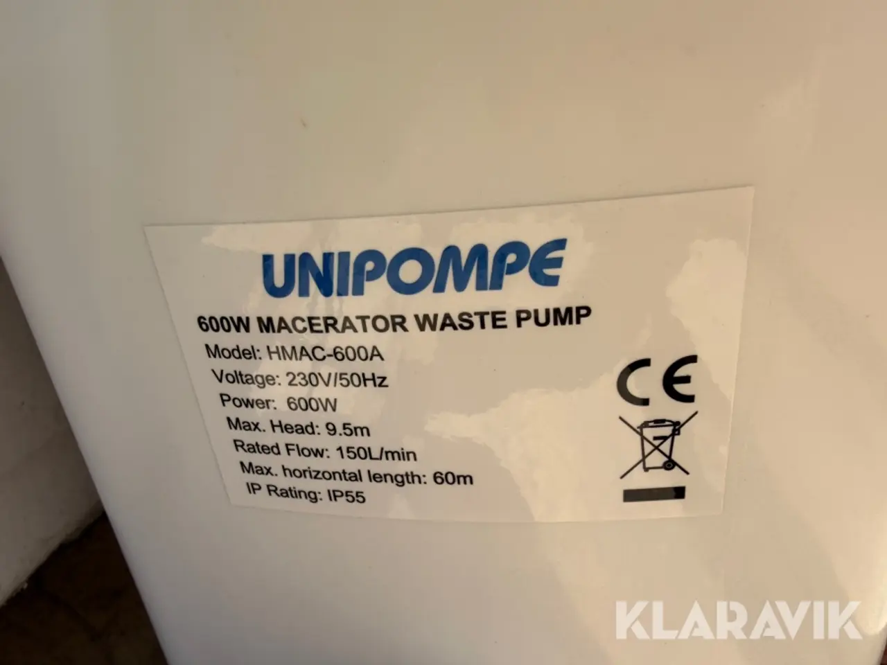 Billede 3 - Kværnpumpe Unipompe HMAC-600A