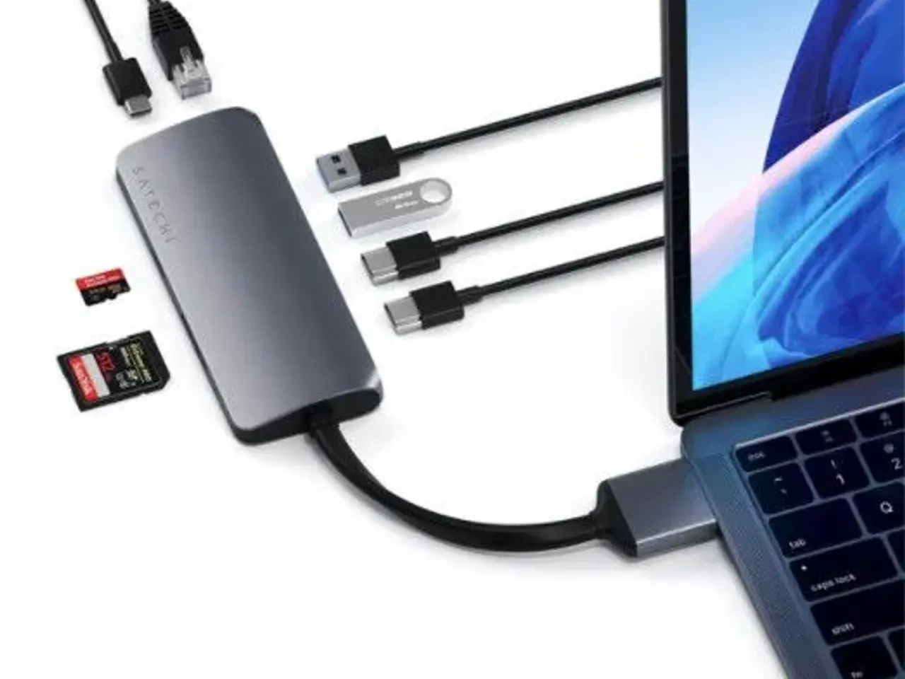 Billede 1 - Satechi USB-C Multimedia Adapter Dual 4K HDMI Giga