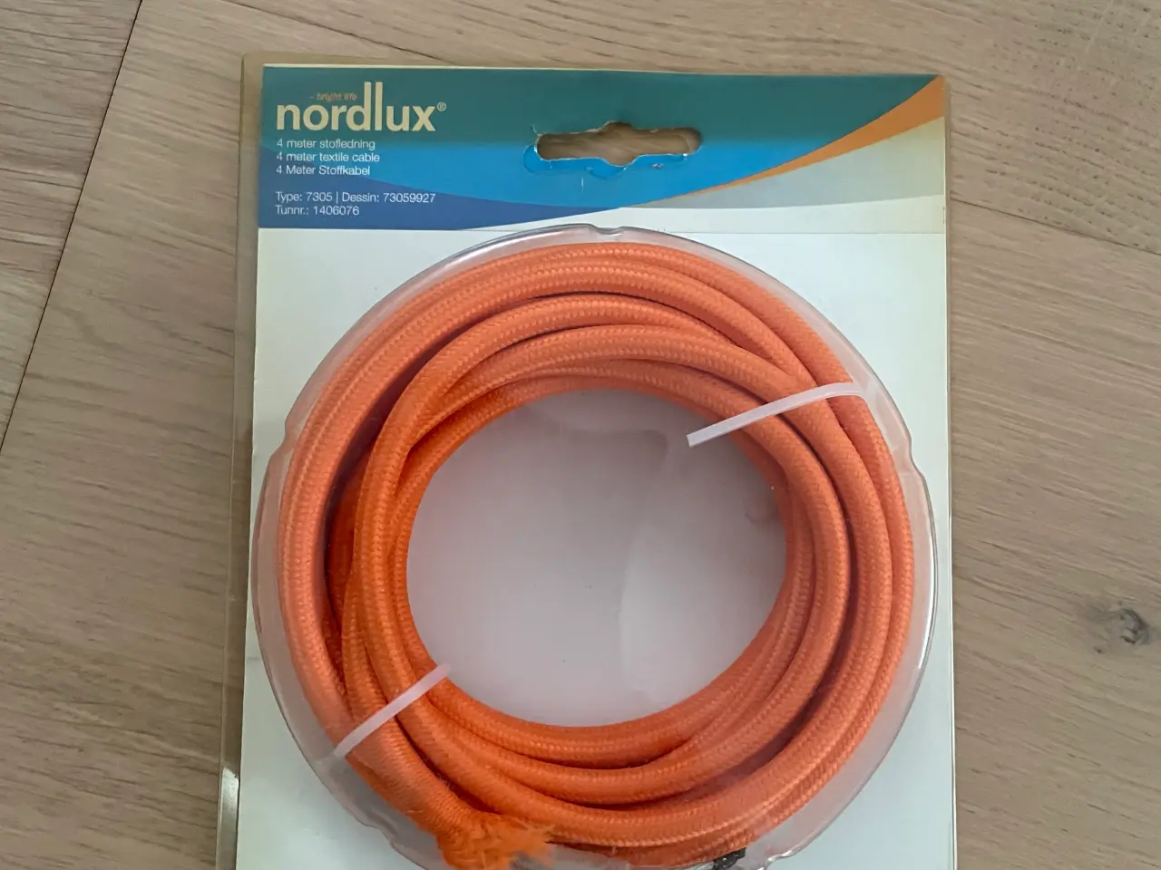 Billede 1 - Norlux Stofkabel 4 myr. Orange