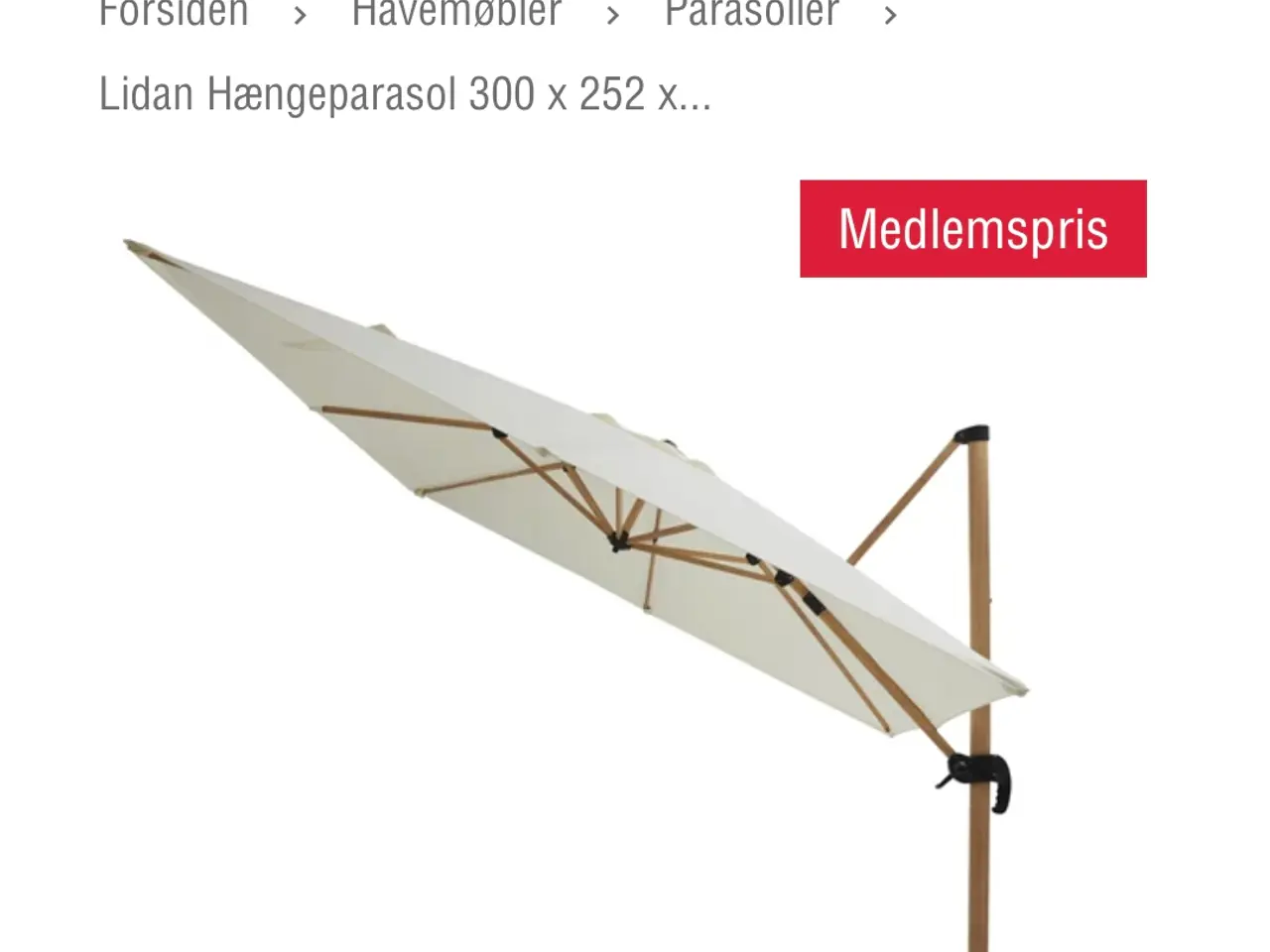 Billede 2 - Hængeparasol m. Fod