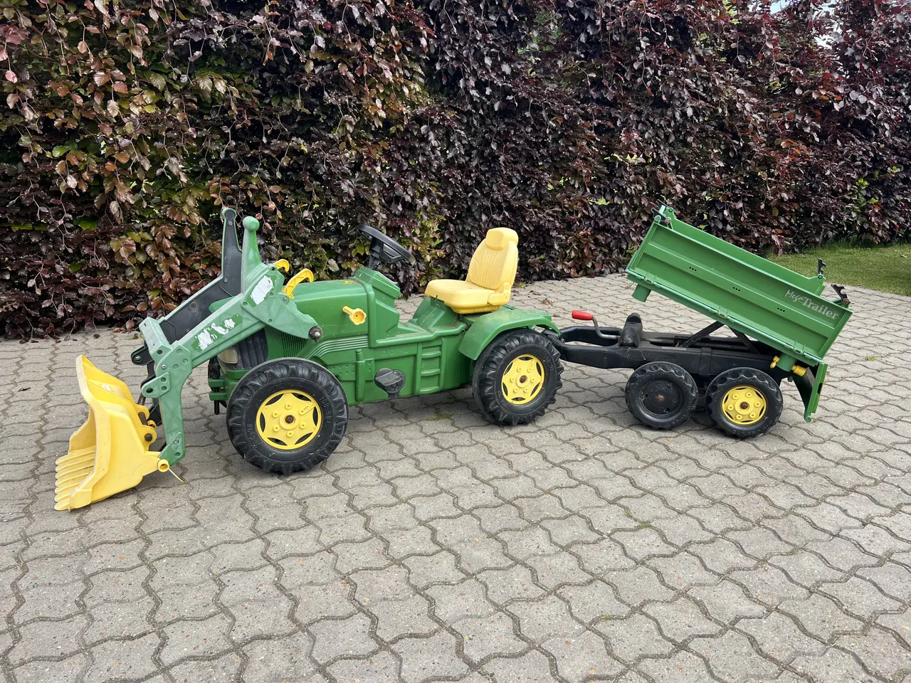 Billede 1 - John Deere Pedaltraktor med tippelad og grab