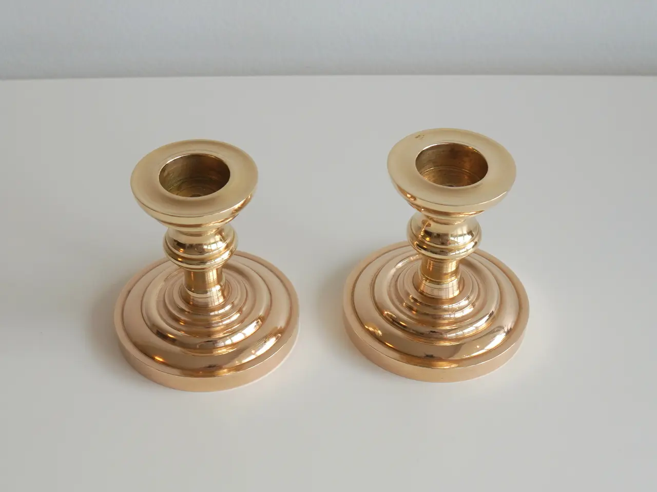 Billede 4 - Tunge lysestager i massiv messing – 150 for begge