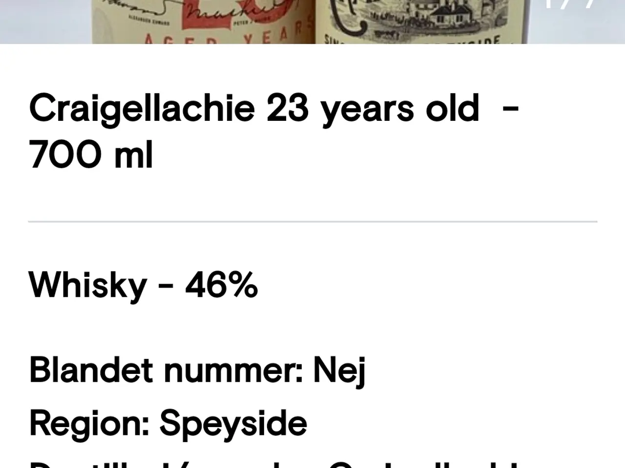 Billede 3 - craigellachie 23 år speyside 46%