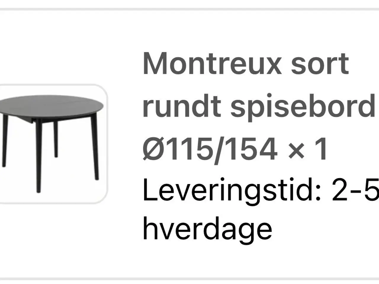 Billede 5 - Rundt spisebord med tillægsplader