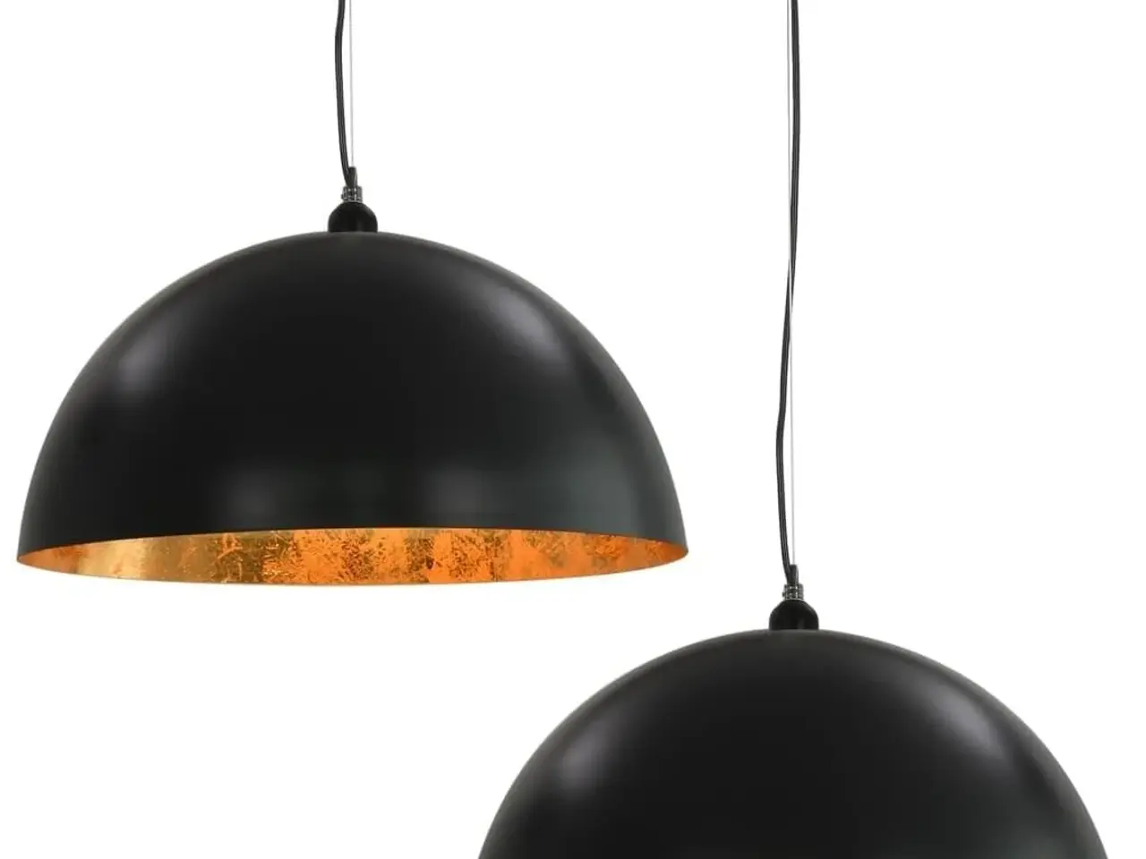 Billede 2 - Loftslamper, 2 stk. halvkugle 50 cm, E27 - sort/guld