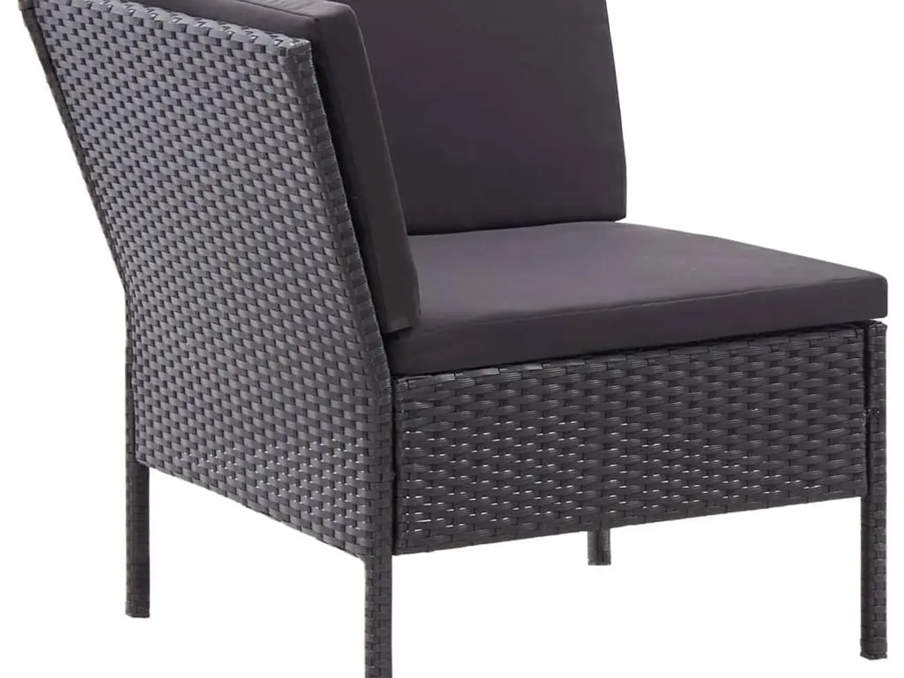 Billede 6 - Haveloungesæt 3 dele med hynder polyrattan sort