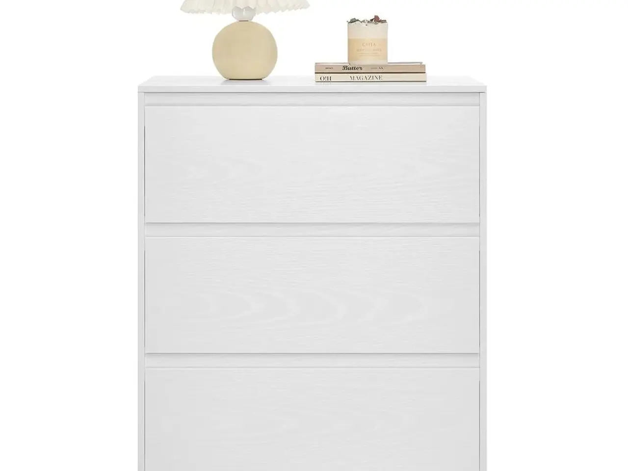 Billede 2 - Kommode med 3 skuffer - moderne, snehvid, 40 × 60 × 75 cm (KAILYN)